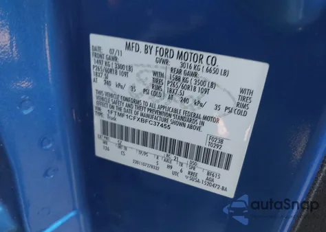 2011 Ford F-150 Stx from USA, damaged, VIN 1FTMF1CFXBFC37455